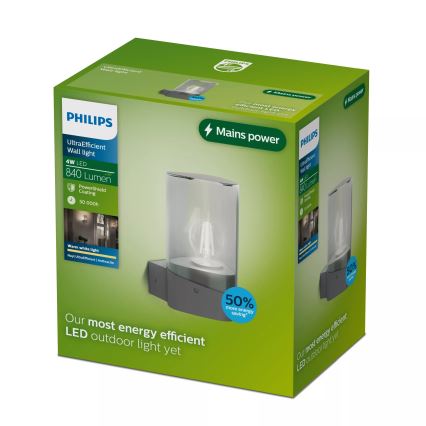 Philips - LED udendørs væglampe NAYL 1xE27/4W/230V 2700K IP44