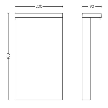 Philips - LED udendørslampe BUSTAN LED/3,8W/230V 2700K 40 cm IP44