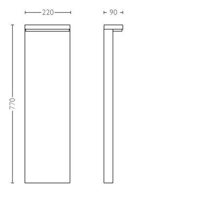 Philips - LED udendørslampe BUSTAN LED/3,8W/230V 2700K 77 cm IP44