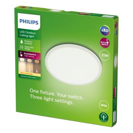 Philips - LED udendørslampe dæmpbar SCENE SWITCH LED/15W/230V IP54 hvid