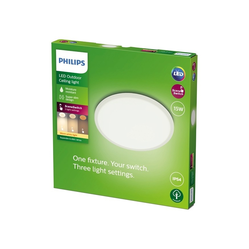 Philips - LED udendørslampe dæmpbar SCENE SWITCH LED/15W/230V IP54 hvid