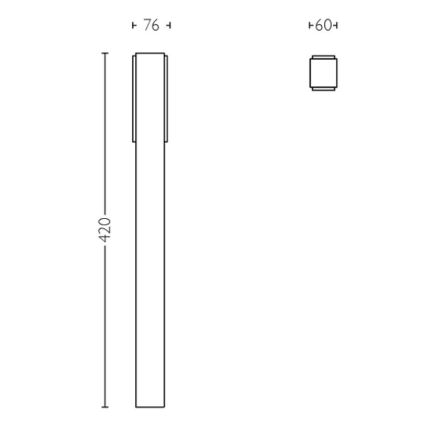 Philips - LED udendørslampe STRATOSPHERE LED/3,8W/230V 42 cm 2700K IP44