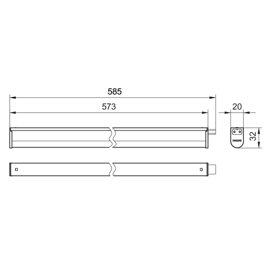 Philips - LED underskabslampe PROJECTLINE LED/6,5W/230V 3000/4000/6500K