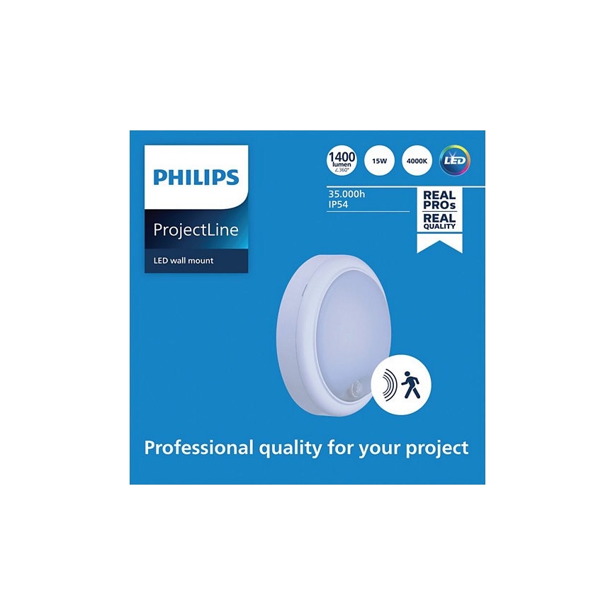 Philips - LED væglampe med sensor PROJECTLINE LED/15W/230V IP54