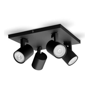 Philips - Loftspot RUNNER 4xGU10/20W/230V sort