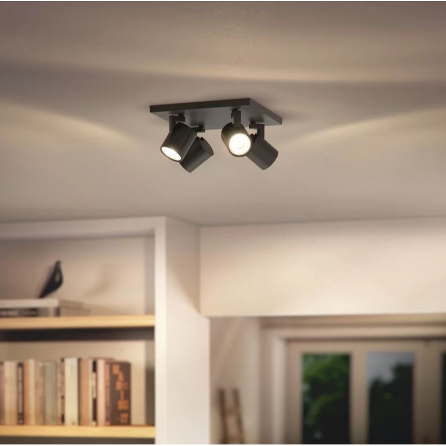 Philips - Loftspot RUNNER 4xGU10/20W/230V sort