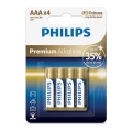 Philips LR03M4B/10 - 4 stk. AAA alkalinebatterier PREMIUM ALKALINE 1,5V 1320mAh