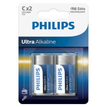 Philips LR14E2B/10 - 2 stk. Alkalisk batteri C ULTRA ALKALINE 1,5V 7500mAh