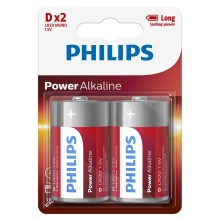 Philips LR20P2B/10 - 2 stk. Alkalisk batteri D POWER ALKALINE 1,5V
