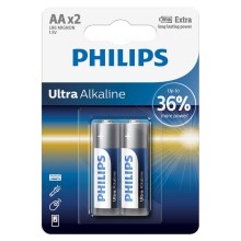 Philips LR6E2B/10 - 2 stk. Alkalisk batteri AA ULTRA ALKALINE 1,5V 2800mAh