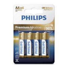 Philips LR6M4B/10 - 4 stk. Alkalisk batteri AA PREMIUM ALKALINE 1,5V