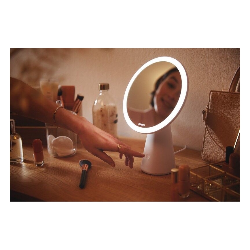 Philips - Makeupspejl m. LED-lys dæmpbart MIRROR LED/4,5W/5V