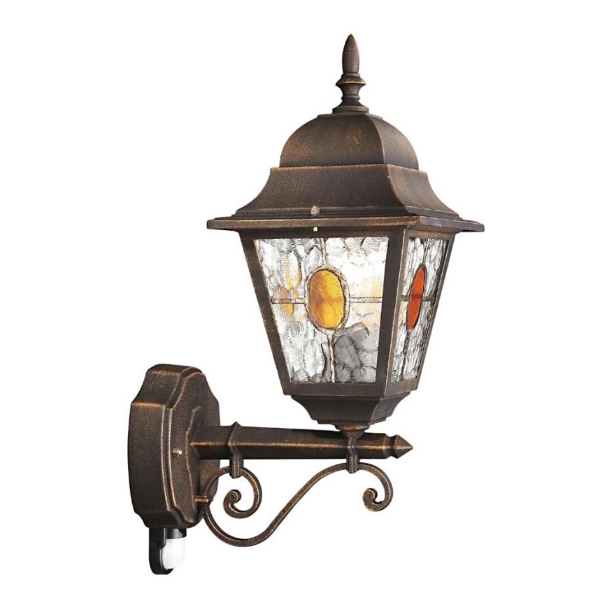 Philips Massive 15178/42/10 - Udendørs væglampe med sensor MÜNCHEN 1xE27/100W/230V IP44