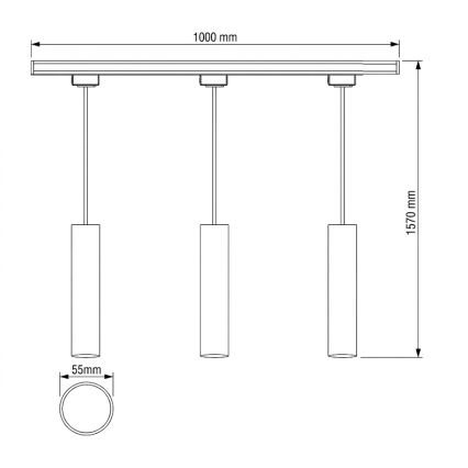 Philips - Pendel med wireophæng til skinnesystemet EASYLINK 3xGU10/7W/230V 1 m sort
