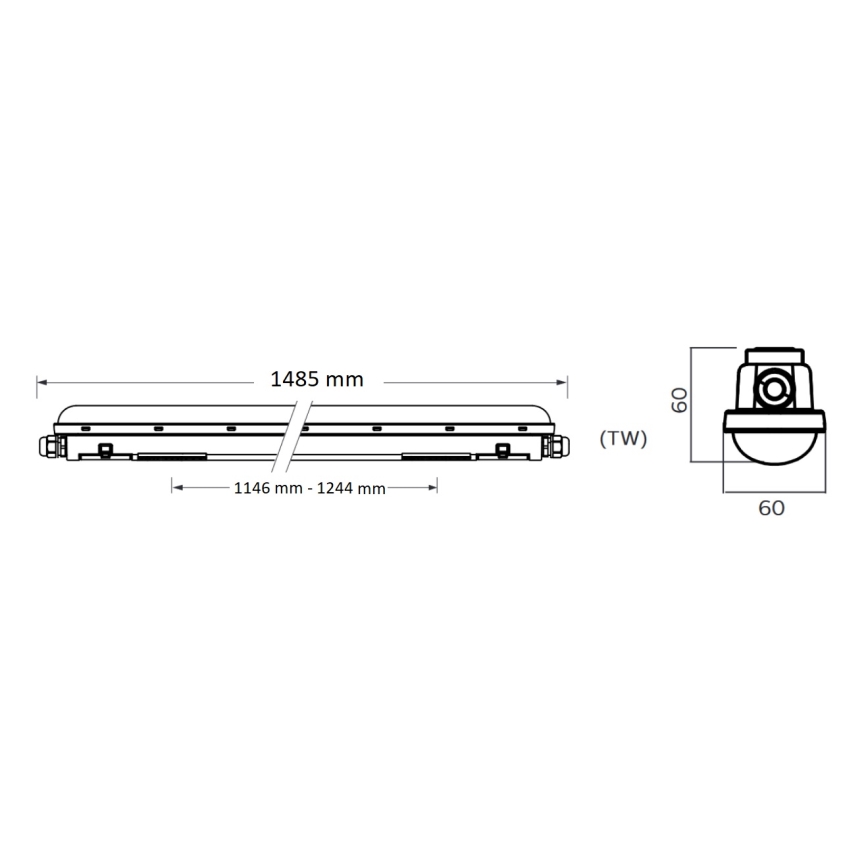 Philips Pila - LED teknisk lysrørsarmatur LED/60W/230V 150 cm IP65
