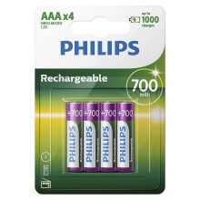 Philips R03B4A70/10 - 4 stk. Genopladeligt batteri AAA MULTILIFE NiMH/1,2V/700 mAh