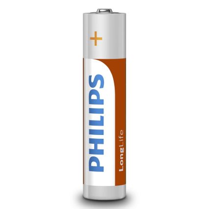 Philips R03L4B/10 - 4 stk. Zinkklorid batteri AAA LONGLIFE 1,5V 450mAh