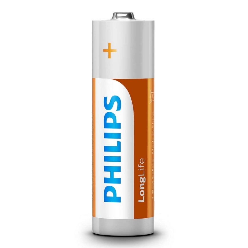 Philips R6L4B/10 - 4 stk. Zinkklorid batteri AA LONGLIFE 1,5V 900mAh