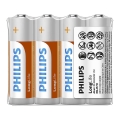 Philips R6L4F/10 - 4 stk Zinkklorid AA-batterier LONGLIFE 1,5V 900mAh