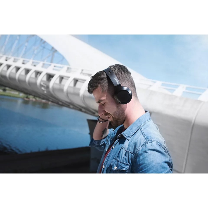 Philips SHB3075BK/00 - Trådløse høretelefoner med Bluetooth BASS sort