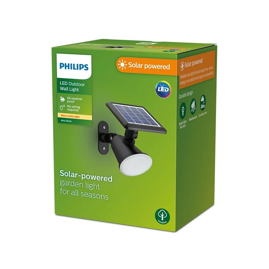 Philips - Soldrevet LED væglampe JIVIX LED/1,4W/3,7V 1800 mAh IP44