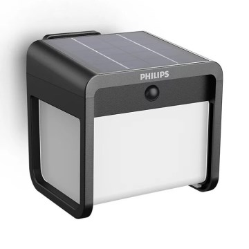 Philips - Soldrevet LED væglampe med bevægelses- og skumringssensor EZRA LED/1,8W/3,7V 2600 mAh 3000K IP44