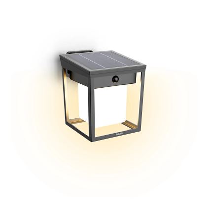 Philips - Soldrevet LED væglampe med sensor BLAISE LED/1,5W/3,7V 2600 mAh 3000K IP44