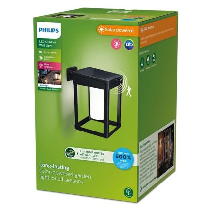 Philips - Soldrevet LED væglampe med bevægelses- og skumringssensor CAMILL LED/1,4W/3,7V 2000 mAh IP44
