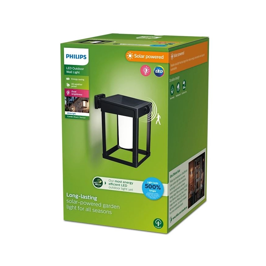 Philips - Soldrevet LED væglampe med bevægelses- og skumringssensor CAMILL LED/1,4W/3,7V 2000 mAh IP44
