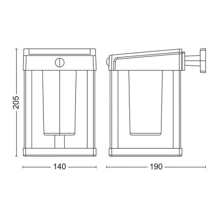 Philips - Soldrevet LED væglampe med bevægelses- og skumringssensor CAMILL LED/1,4W/3,7V 2000 mAh IP44