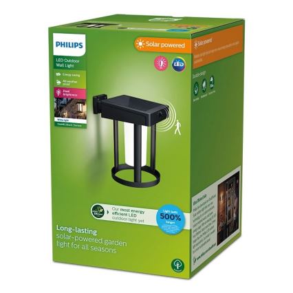 Philips - Soldrevet LED væglampe med sensor CAMILL LED/1,4W/3,7V 2000 mAh IP44
