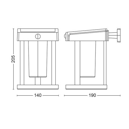 Philips - Soldrevet LED væglampe med sensor CAMILL LED/1,4W/3,7V 2000 mAh IP44