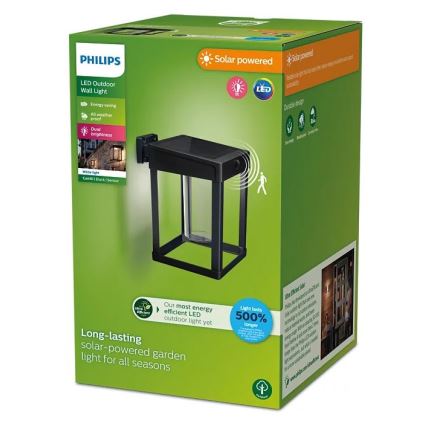 Philips - Soldrevet LED væglampe med bevægelses- og skumringssensor CAMILL LED/1,4W/3,7V 2000 mAh IP44