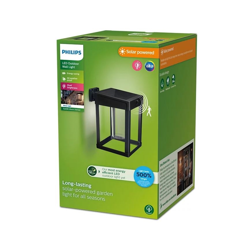 Philips - Soldrevet LED væglampe med bevægelses- og skumringssensor CAMILL LED/1,4W/3,7V 2000 mAh IP44