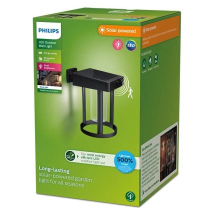 Philips - Soldrevet LED væglampe med sensor CAMILL LED/1,4W/3,7V IP44