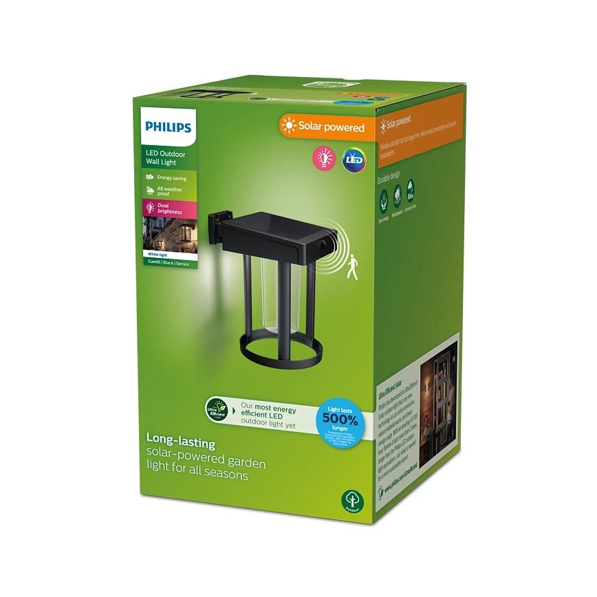Philips - Soldrevet LED væglampe med sensor CAMILL LED/1,4W/3,7V 2000 mAh IP44
