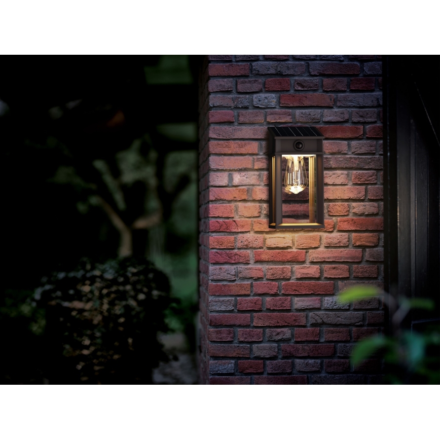 Philips - Soldrevet LED væglampe med sensor GERI LED/3,2W/3,7V 2700K IP44