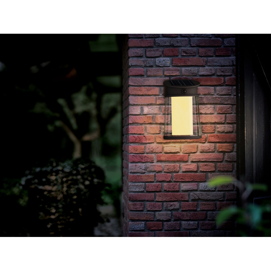 Philips - Soldrevet LED væglampe med sensor JUDA LED/3,2W/3,7V 2700K IP44