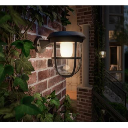 Philips - Soldrevet LED væglampe med sensor RADII LED/1,3W/3,7V 2000 mAh 3000K IP44