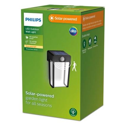 Philips - Soldrevet LED væglampe med sensor SHROUD LED/2,3W/3,7V 600 mAh IP44