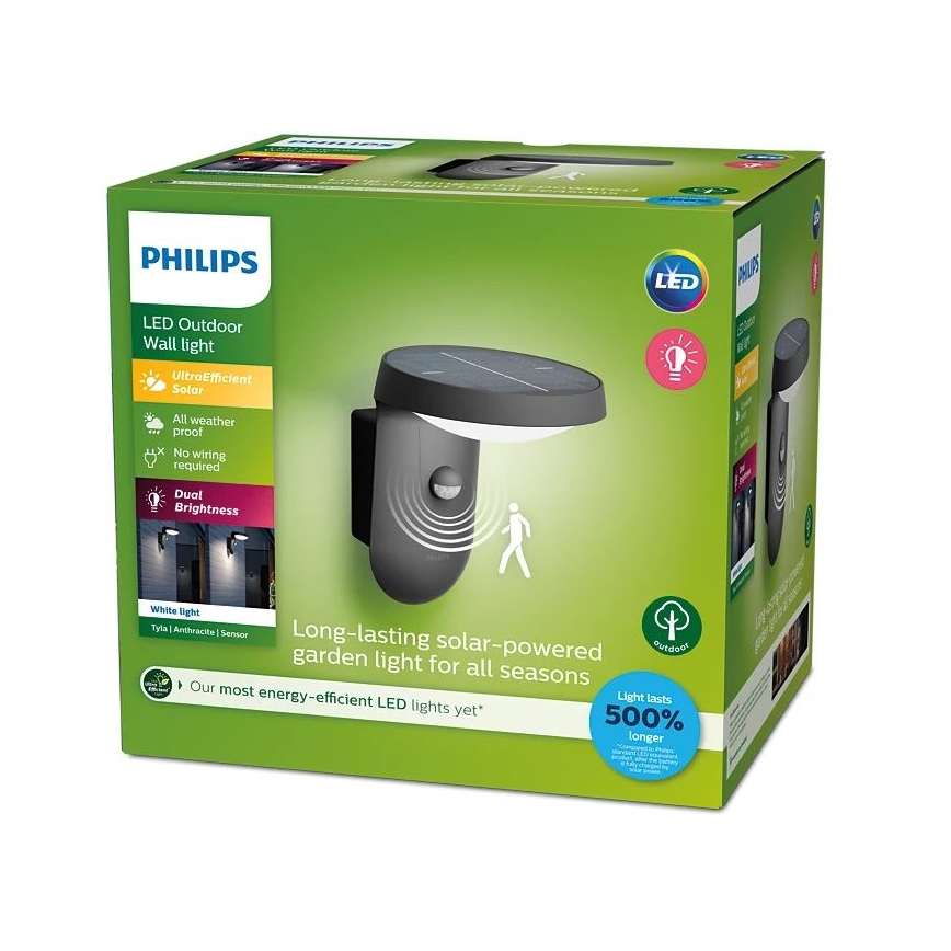 Philips - Soldrevet LED væglampe med sensor LED/1,2W/4V 1800 mAh 3000K IP44