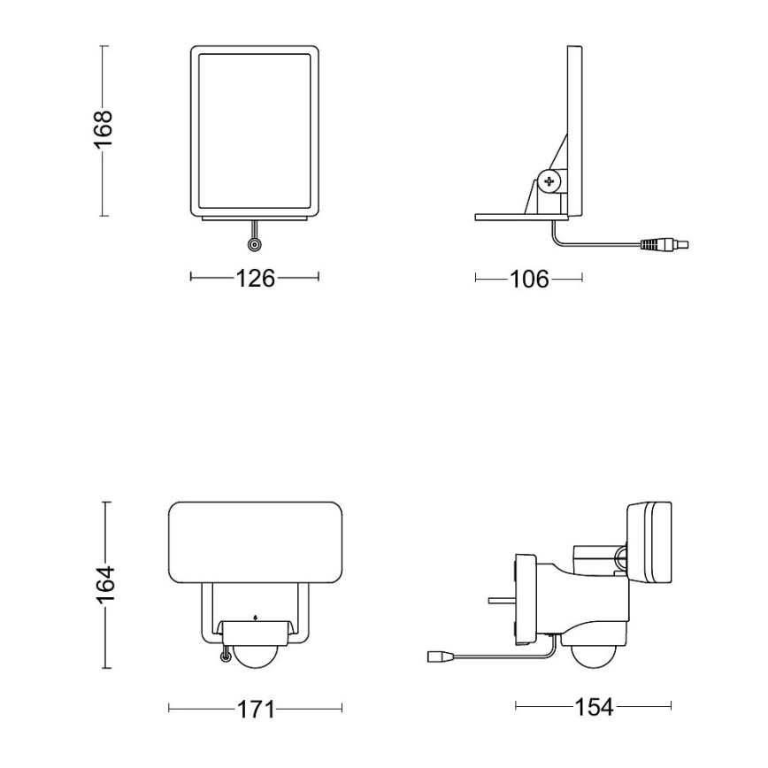 Philips - Soldrevet LED væglampe med sensor TYLUS LED/6W/3,7V 2600 mAh 5000K IP44