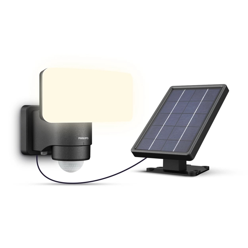 Philips - Soldrevet LED væglampe med sensor TYLUS LED/6W/3,7V 2600 mAh 5000K IP44
