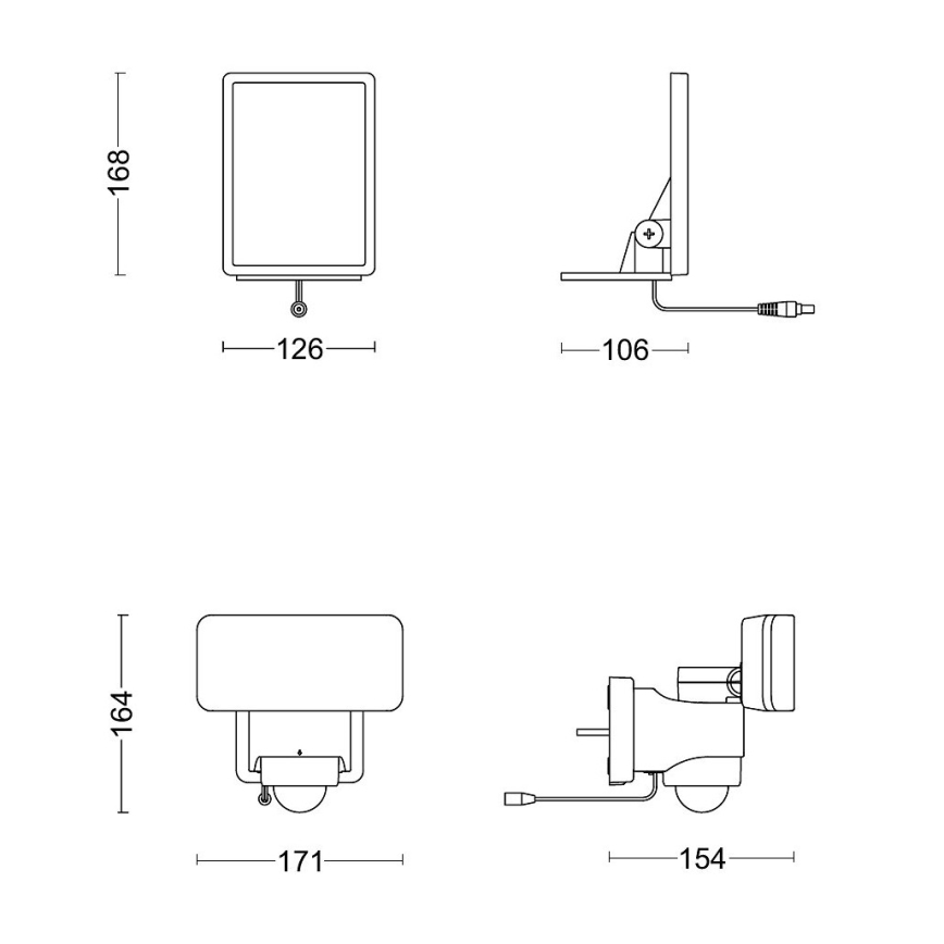Philips - Soldrevet LED væglampe med sensor TYLUS LED/6W/3,7V 2600 mAh 5000K IP44