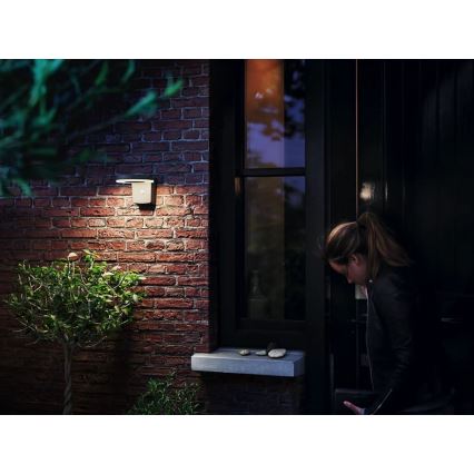 Philips - Soldrevet LED væglampe med bevægelses- og skumringssensor ZONAL LED/1,3W/3,7V 2500 mAh IP44