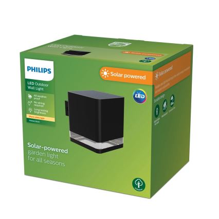 Philips - Soldrevet LED væglampe VIRONA LED/1,8W/3,7V 2600 mAh 2700K IP44