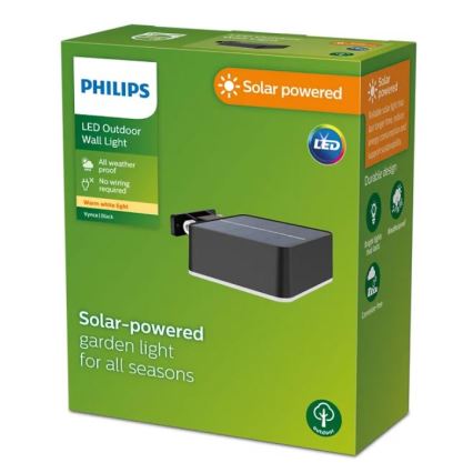 Philips - Soldrevet LED væglampe VYNCE LED/1,5W/3,7V 1500 mAh IP44