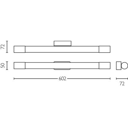 Philips - Spejllampe til badeværelse ROVER LED/10W/230V IP44 sort