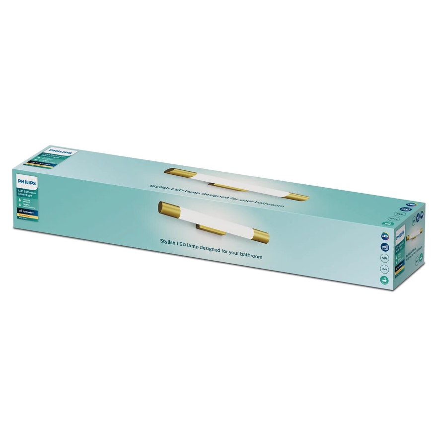 Philips - Spejllampe til badeværelse ROVER LED/5W/230V IP44 messing