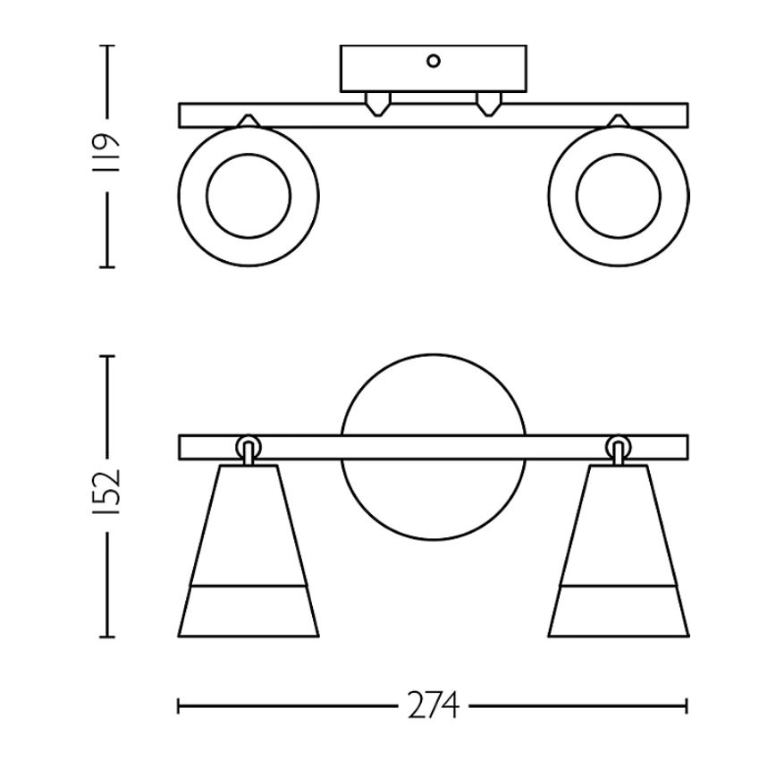 Philips - Spotlampe CLEFT 2xGU10/5W/230V